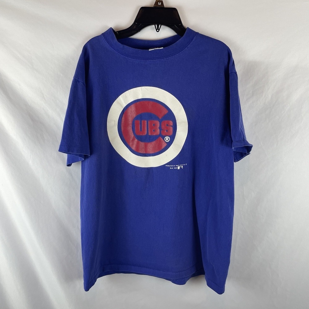 Vintage 1989 Chicago Cubs bike T-shirt Single Stitch Large 100% Cotton USA